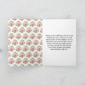 Pink Roses with Foliage Wedding Dankeskarte (Innenseite)