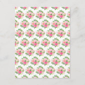 Pink Roses with Foliage Wedding Details Begleitkarte (Rückseite)