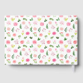 Pink Roses with Foliage Wedding Gästebuch (Rückseite)