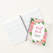 Pink Roses with Foliage Wedding Guest Book Notizblock (Innenseite)