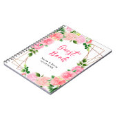 Pink Roses with Foliage Wedding Guest Book Notizblock (Linke Seite)