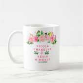 Pink Roses with Foliage Wedding Kaffeetasse (Links)