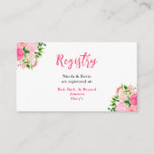 Pink Roses with Foliage Wedding Registry Begleitkarte (Vorderseite)
