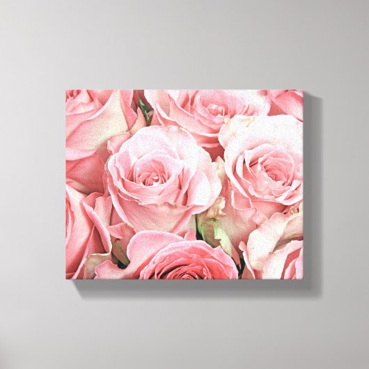 Pink Roses Wrapped Canvas Leinwanddruck (Vorderseite)