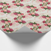 Pink Roses Wrapping Paper Geschenkpapier (Ecke)