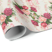 Pink Roses Wrapping Paper Geschenkpapier (Rolleneckpunkt)