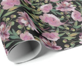 Pink Roses Wrapping Paper Geschenkpapier (Rolleneckpunkt)