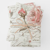 Pink Roses Wrapping Paper Geschenkpapier Set (Beispiel)