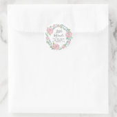 Pink Roses Wreath Little Miracle Scripting Runder Aufkleber (Tasche)