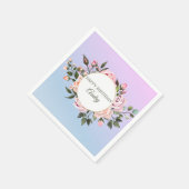 Pink Roses Wreath Serviette (Ecke)