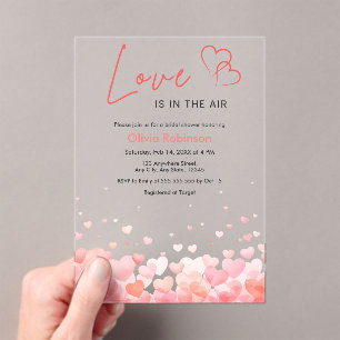 Pink & Rot Liebe liegt in der Luft Brautparty  Acryleinladungen