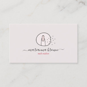 Pink-Rot-Manicure-Spa-Salon-Logo-Polieren-Nagel Visitenkarte