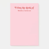 Pink | Rot, Retro-Look ganz einfach vom Schreibtis Post-it Klebezettel (Vorderseite)