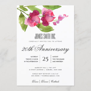 PINK ROT WASSERFARBE BLUMEN CORPORATE PARTY EVENT EINLADUNG