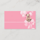 Pink-rote Bärenkarte für Windeln Begleitkarte (Rückseite)