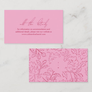 Pink + Rote botanische farbige Website-Karte Begleitkarte