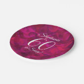 Pink Rote Rose 60 und Sassy Birthday Party Pappteller (Schrägansicht)