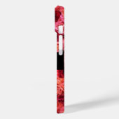 PINK ROTE ROSE FELD ,RED RUBY GEMSTONE MONOGRAMM Case-Mate iPhone HÜLLE (Rückseite / Links)