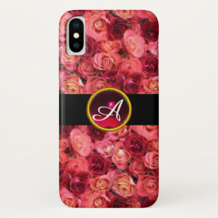 PINK ROTE ROSE FELD ,RED RUBY GEMSTONE MONOGRAMM Case-Mate iPhone HÜLLE