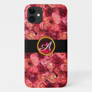 PINK ROTE ROSE FELD ,RED RUBY GEMSTONE MONOGRAMM Case-Mate iPhone HÜLLE