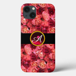 PINK ROTE ROSE FELD ,RED RUBY GEMSTONE MONOGRAMM Case-Mate iPhone HÜLLE