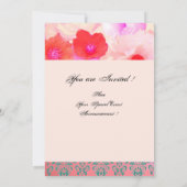 PINK-ROTE ROSEN UND ANEMONE-BLUME-BRAUTPARTY EINLADUNG (Rückseite)