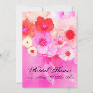 PINK-ROTE ROSEN UND ANEMONE-BLUME-BRAUTPARTY EINLADUNG
