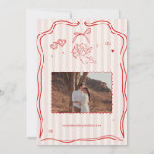 Pink & Roter Vintage Cupid Save The Date (Rückseite)