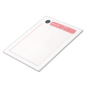 Pink-rotes grafisches Gitterpapier Notizblock (angewinkelt)