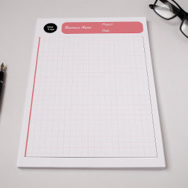 Pink-rotes grafisches Gitterpapier Notizblock