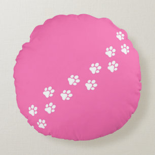 Pink Round Cat Paw Pillow Rundes Kissen