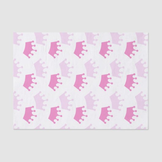 Pink Royal Crowns Fairytale Princess Baby Dusche Seidenpapier (Vorderseite)