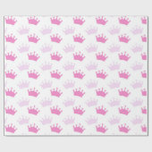 Pink Royal Crowns Fairytale Princess Party Geschenkpapier (Flach)