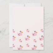 Pink Rubber Duck Baby Girl Duck Einladung (Rückseite)