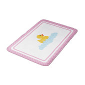 Pink Rubber Duck Bath Mat | Niedliche Ducky- und B Badematte (Schrägansicht)