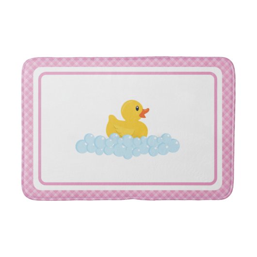 Pink Rubber Duck Bath Mat | Niedliche Ducky- und B Badematte (Vorderseite)