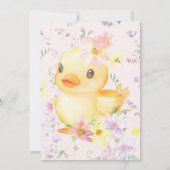 Pink RUBBER DUCK GIRL Erster Geburtstag Einladung (Rückseite)