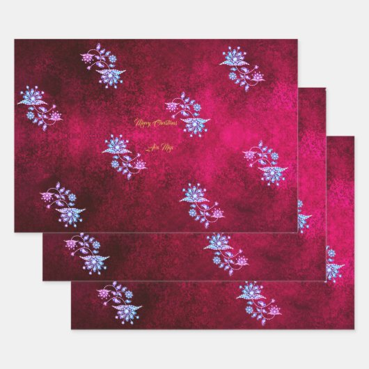 Pink & Ruby Frohe Weihnachtsfeiertage Segnungen Geschenkpapier Set (Set)