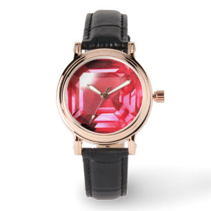 Pink Ruby Gemstone Armbanduhr