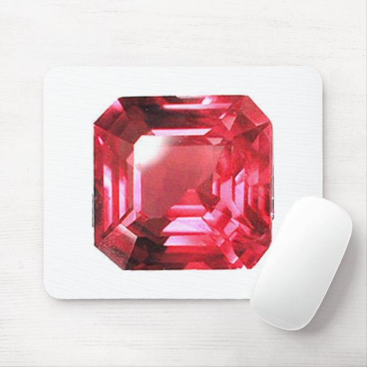Pink Ruby Gemstone Mousepad (Mit Mouse)