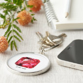 Pink Ruby Gemstone Schlüsselanhänger (Seite)