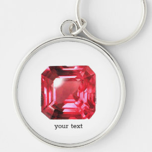 Pink Ruby Gemstone Schlüsselanhänger