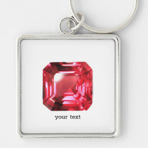 Pink Ruby Gemstone Schlüsselanhänger