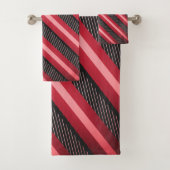 Pink-Ruby-Streifen drucken Badhandtuch Set (Insitu)