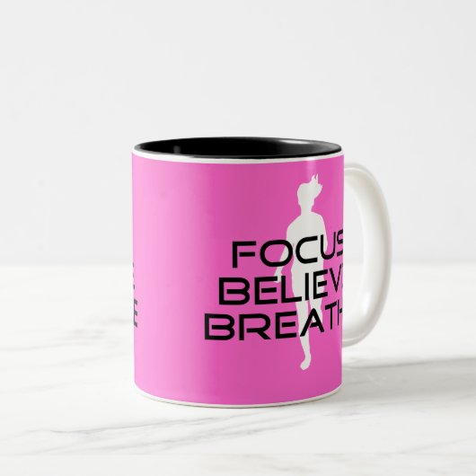 Pink Running Focus glauben Atmung Zweifarbige Tasse (VorderseiteRechts)