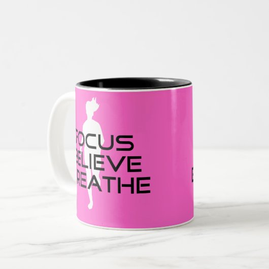 Pink Running Focus glauben Atmung Zweifarbige Tasse (Vorderseite Links)