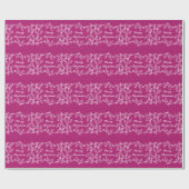 Pink Rustic Holly Wrapping Paper Geschenkpapier (Flach)