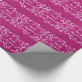 Pink Rustic Holly Wrapping Paper Geschenkpapier (Ecke)