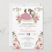 Pink Rustic Mariachi Cowgirl Western Quinceañera Einladung (Vorderseite)