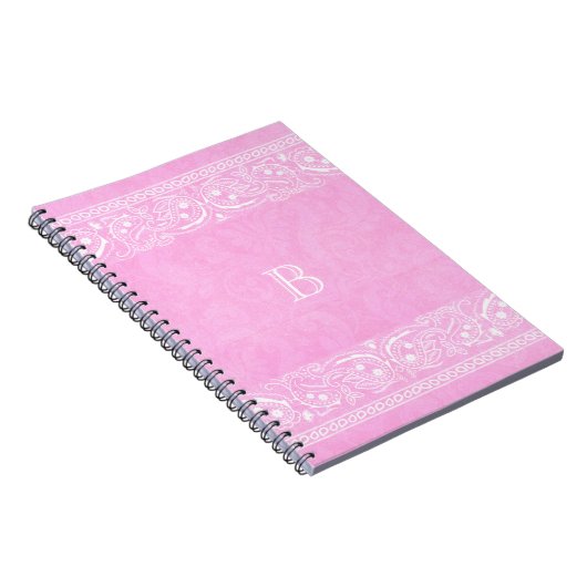 Pink Rustic Paisley Country Western Einfache Elega Notizblock (Rechte Seite)